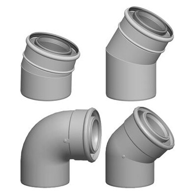 Coude 15° DN60/100 C1 | Ventouse horizontale - Coude 15° DN60/100