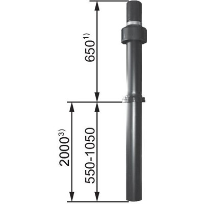 C3 | Ventouse verticale - Terminal verticale ocre DN60/100 - L=1200-1700 mm