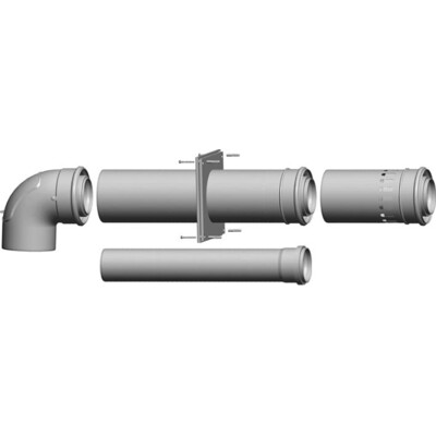 Set de raccordement DN80/125 avec prise d'air B33 | Tirage naturel - Set de raccordement DN80/125 avec prise d'air